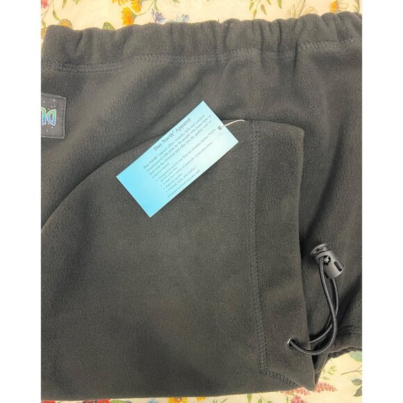New Due North Black Fleece Hood With Adjustable Drawstring Winter 20” Length - Picture 5 of 6
